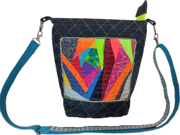 Zeige Details für Extravagante Schultertasche im Jeans-Look mit Glitzer-Panel Bild von Extravagante Schultertasche im Jeans-Look mit Glitzer-Panel