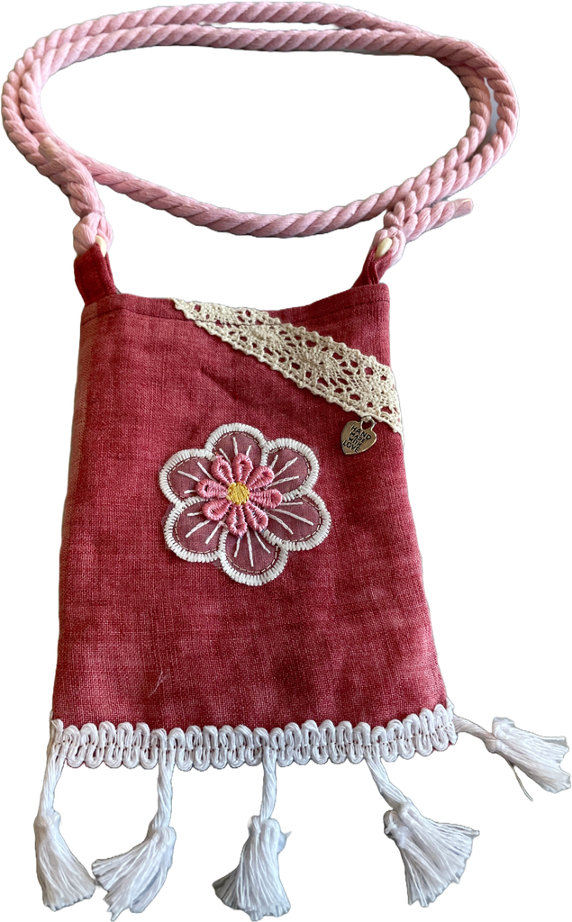 [AHB-0000110-1] Schultertasche GSA Mini Dunkelrose (Altrosa / Rosa Blüte)